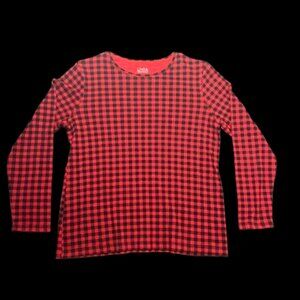 ❤️ Croft & Barrow Red Buffalo Plaid Long-Sleeve Classic Tee – Size L ❤️